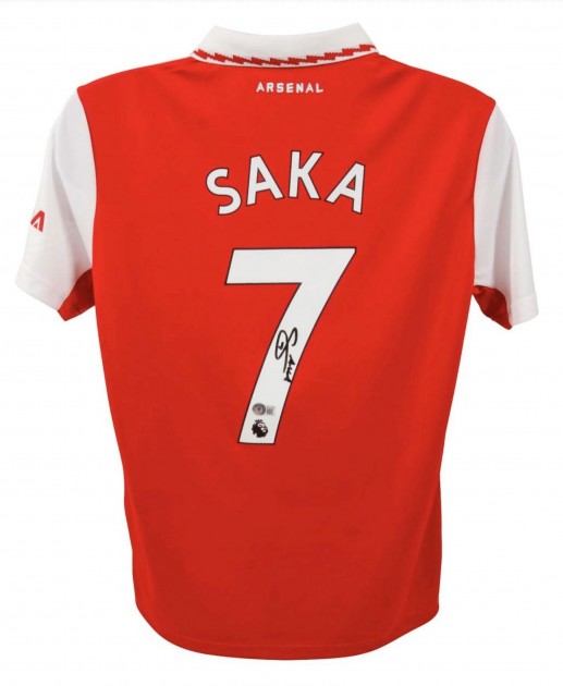 Bukayo Saka Signed Arsenal Home Shirt CharityStars