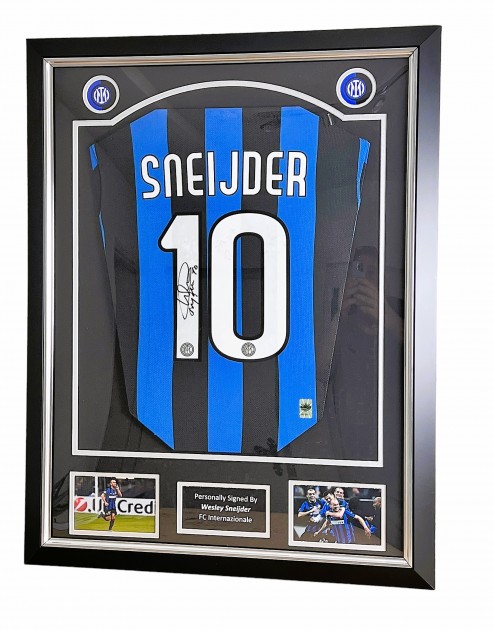 Maglia Wesley Sneijder Inter Autografata E Incorniciata Charitystars