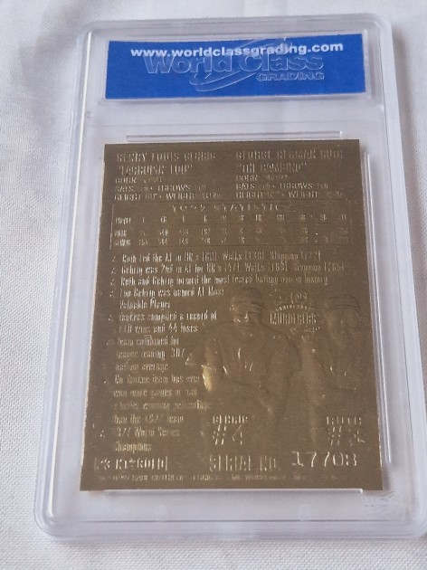 Card In Oro Babe Ruth E Lou Gehrig 1997 Bleachers 70th Anniversary