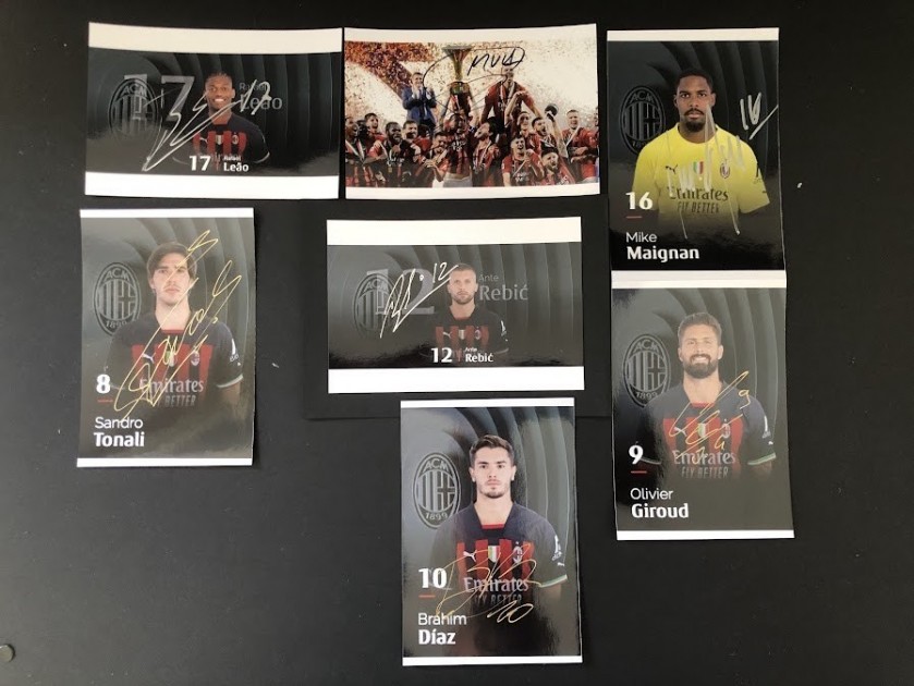 Set Of Photographs Signed By Ac Milan Players Charitystars