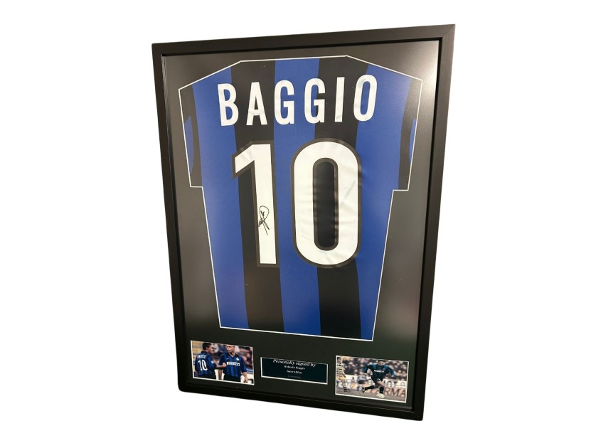 Maglia Ufficiale Baggio Inter Autografata E Incorniciata Charitystars