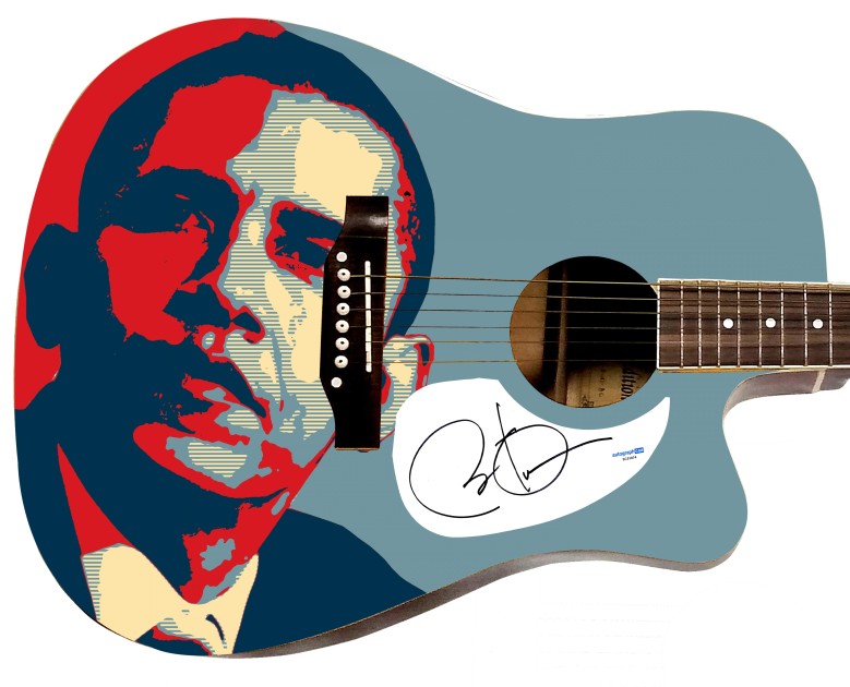 Chitarra Grafica Personalizzata Firmata Da Barack Obama CharityStars