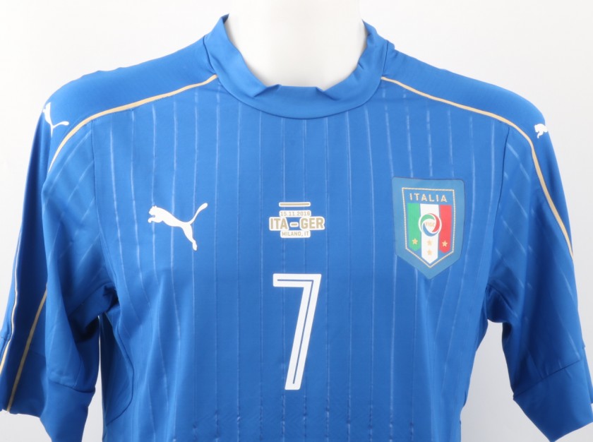 Zaza Match Issued Worn Shirt Italy Germany 15 11 2016 CharityStars