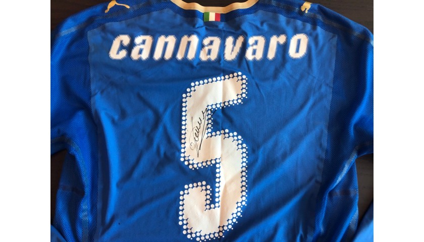 Cannavaro S Unwashed And Signed Match Worn Shirt Italy Portugal