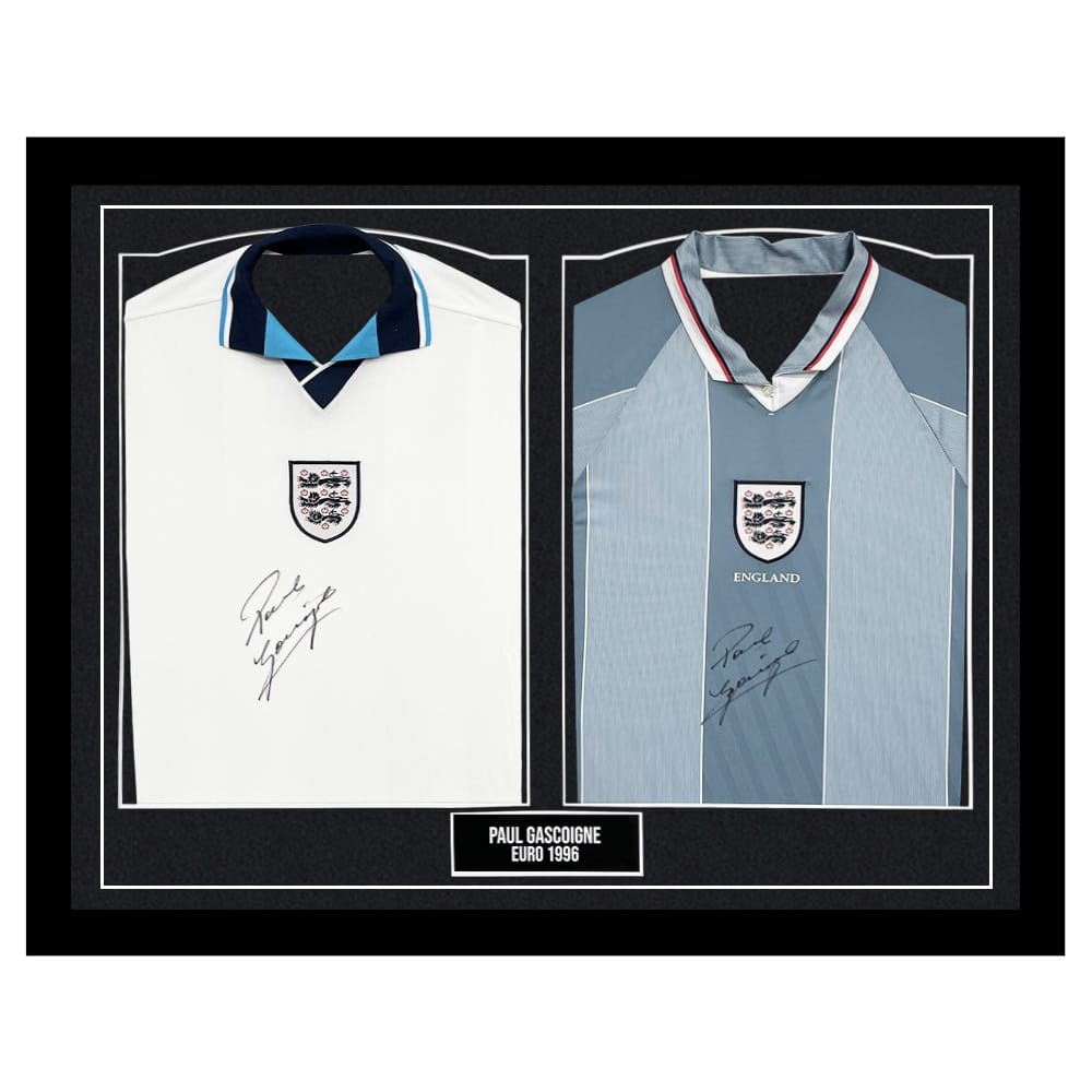 Paul Gascoigne S England 1996 Signed And Framed Shirts CharityStars