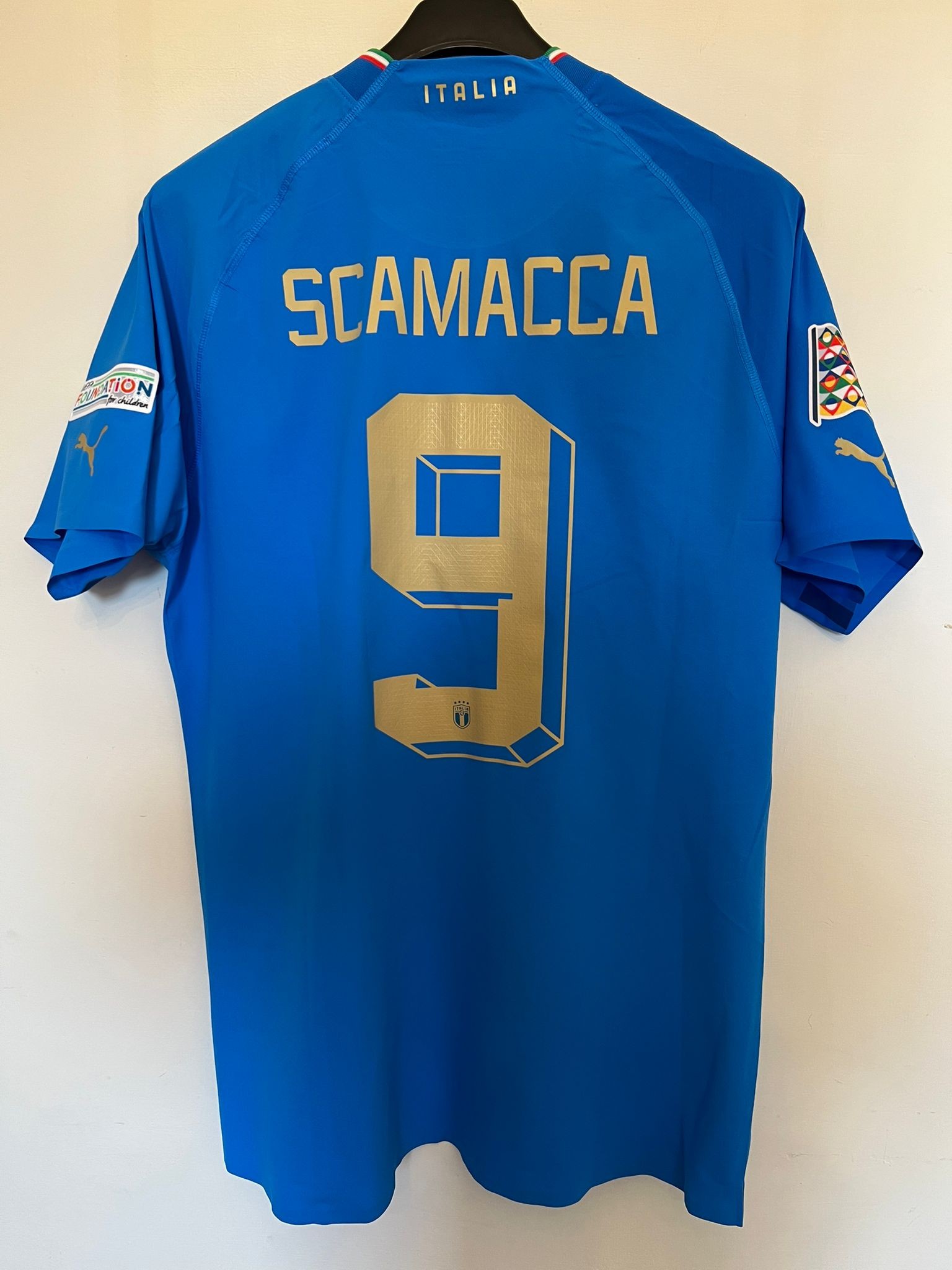 Scamacca S Match Shirt Hungary Italy Charitystars