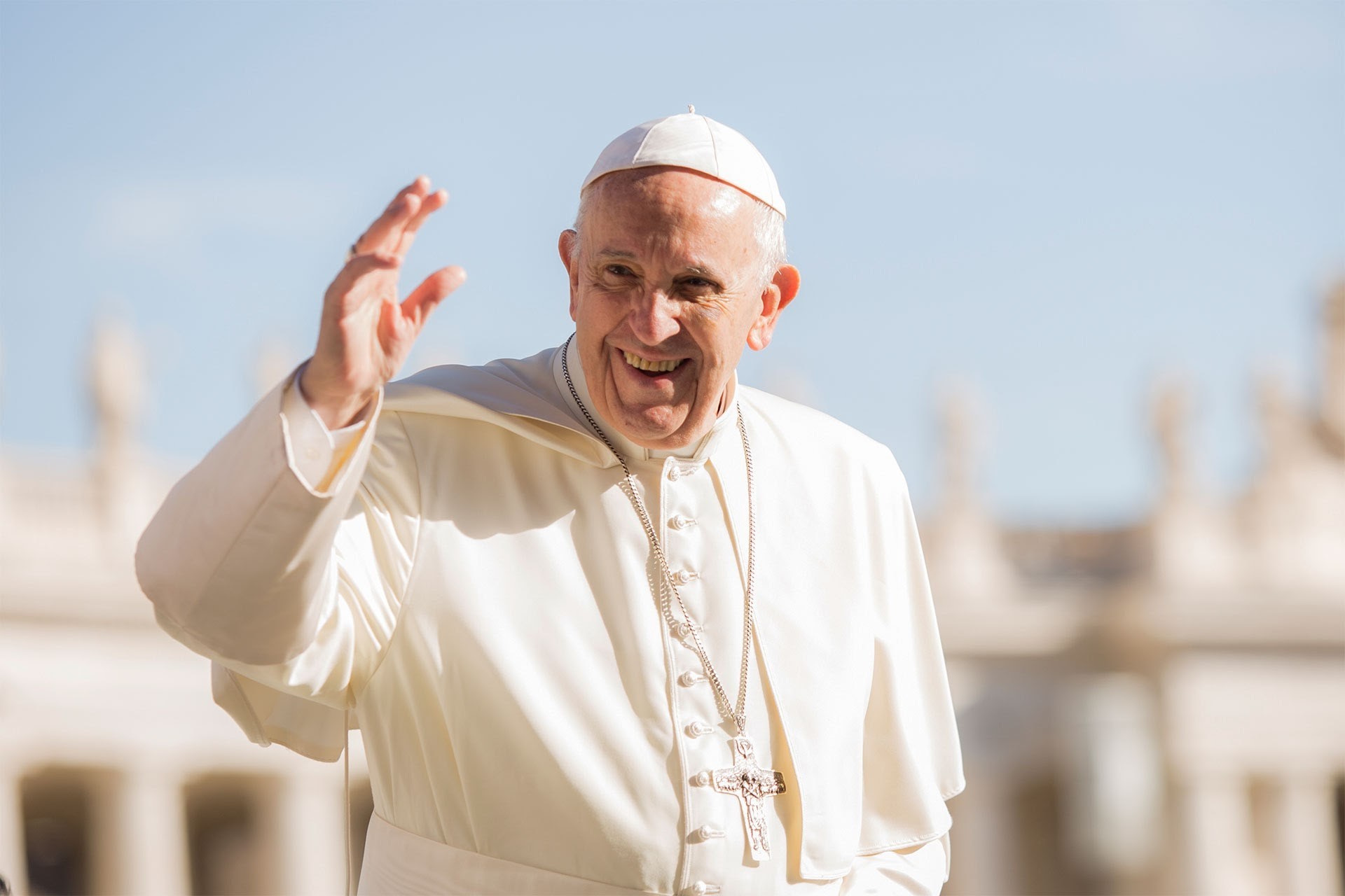 Pope Francis' Worn Skullcap 
