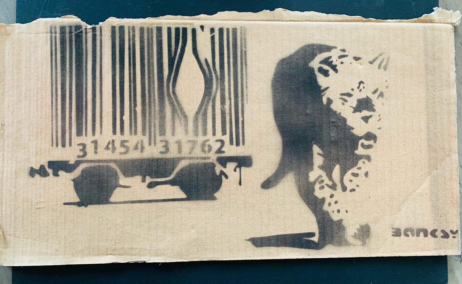 'Barcode' Cardboard by Banksy - Dismaland Souvenir