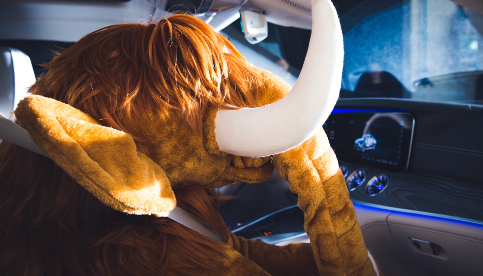Stuffed Mammoth from Mercedes-AMG Commercial Starring Lewis Hamilton