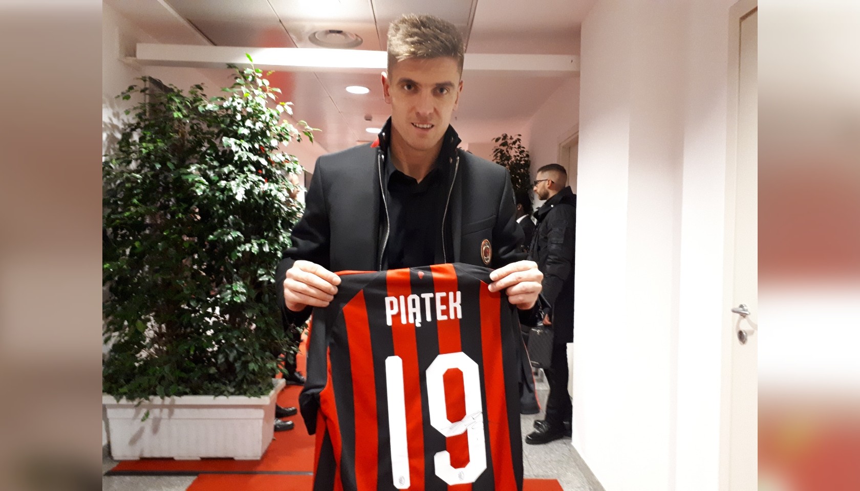 Piatek's First Worn and Signed Shirt, AC Milan-Napoli