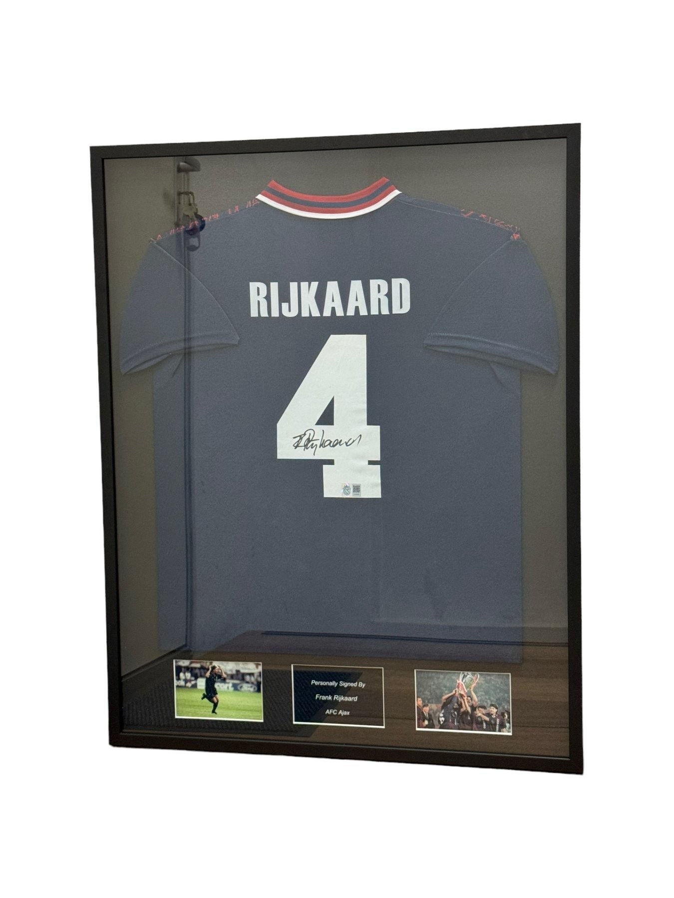 Frank Rijkaard Ajax 1995 Signed And Framed Away Shirt