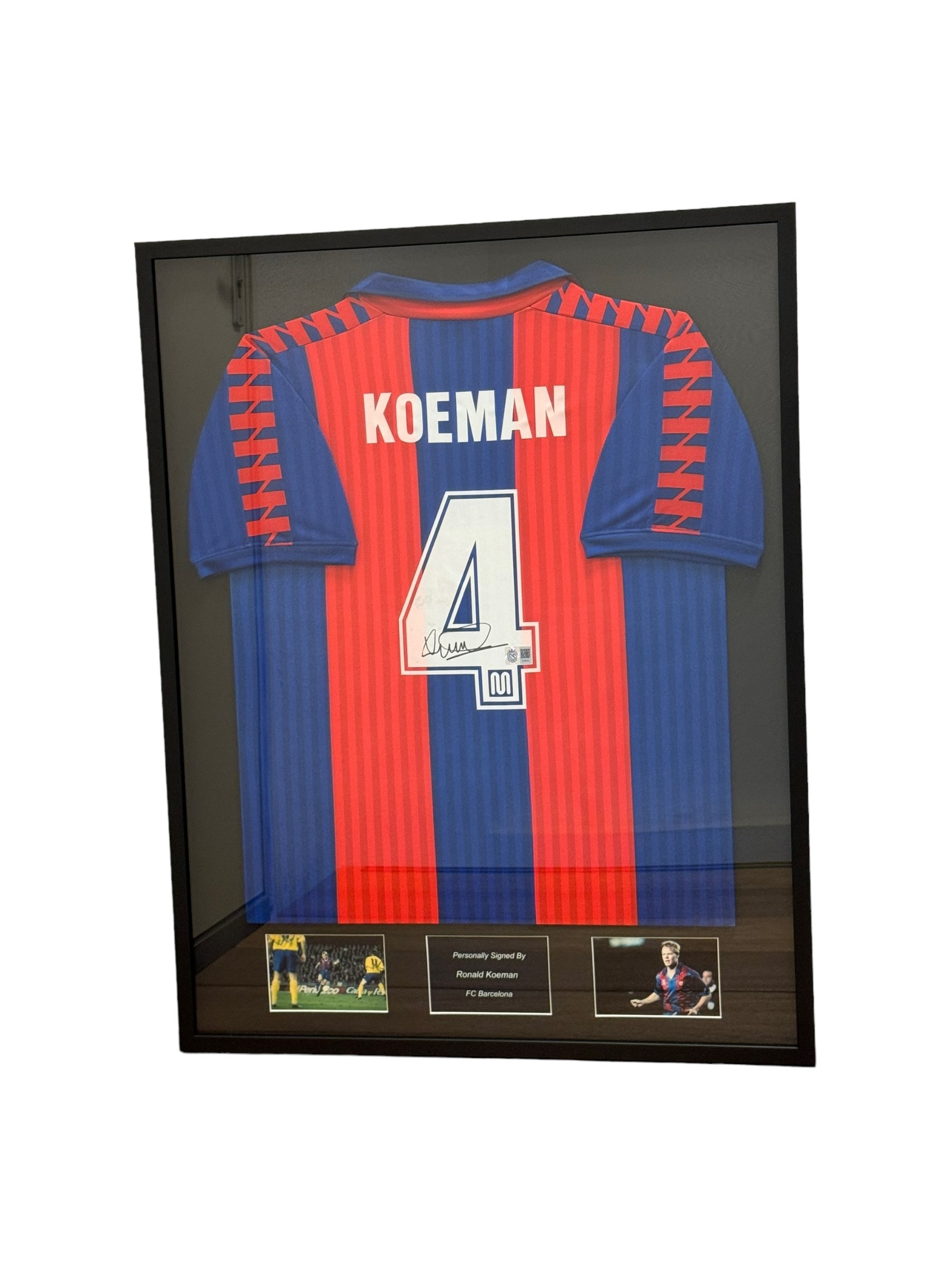 Ronald Koeman's FC Barcelona 1991/92 Signed And Framed Home Shirt