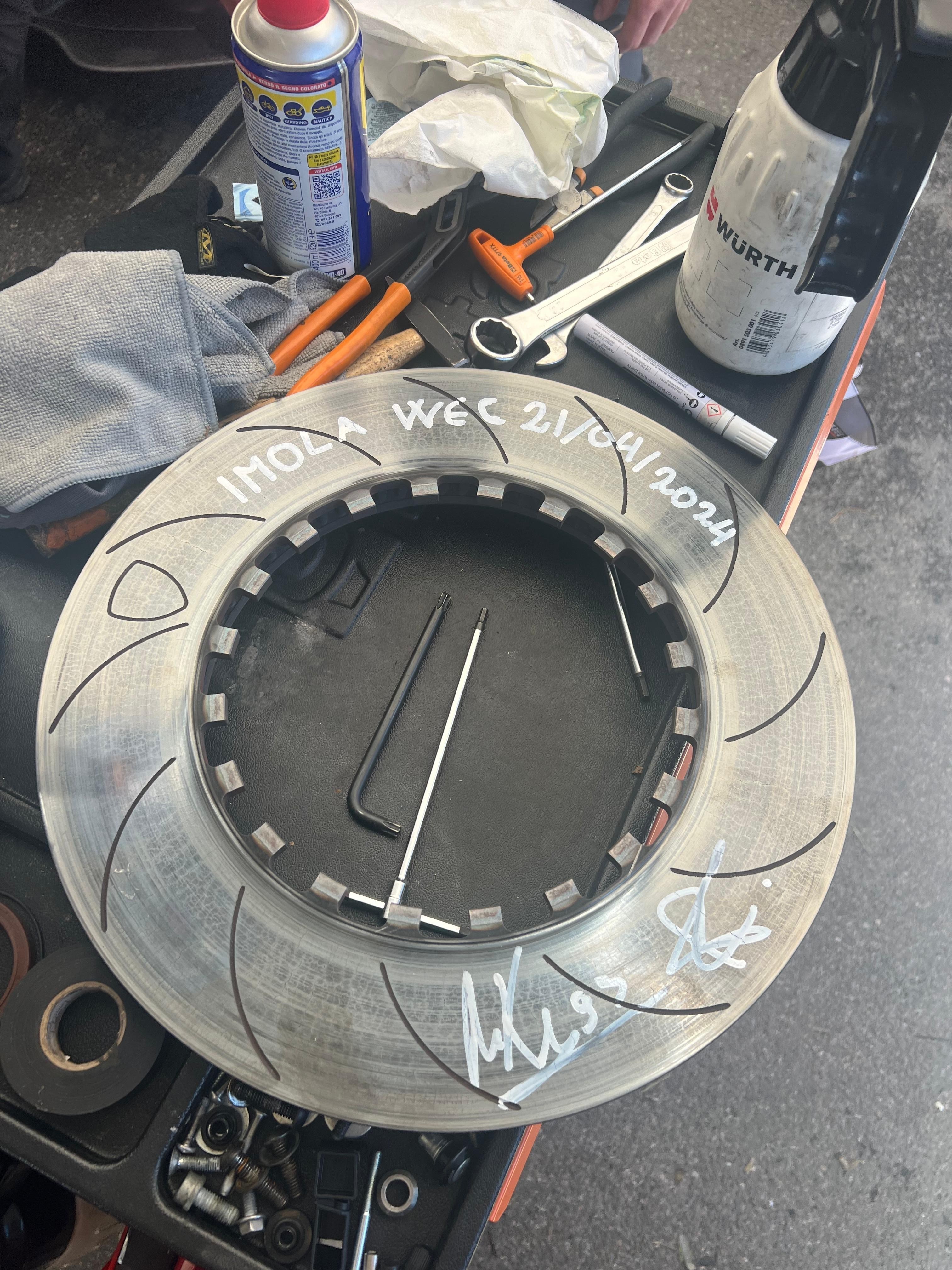 Lamborghini Huracán GT3 Evo Brake Disc - Signed by Riccardo Ianniello and Rodrigo Testa