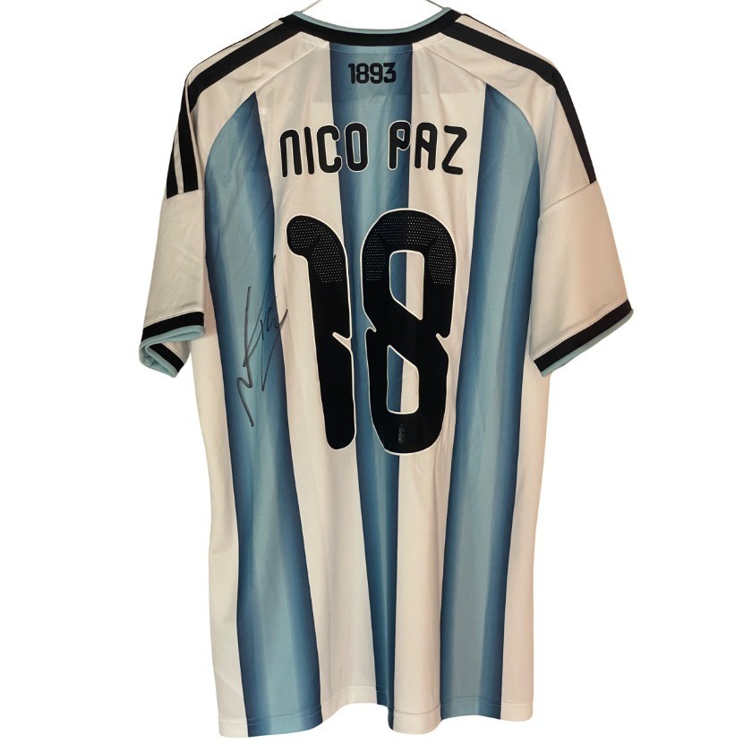 Nico Paz's Argentina Signed Official Shirt, 2026
