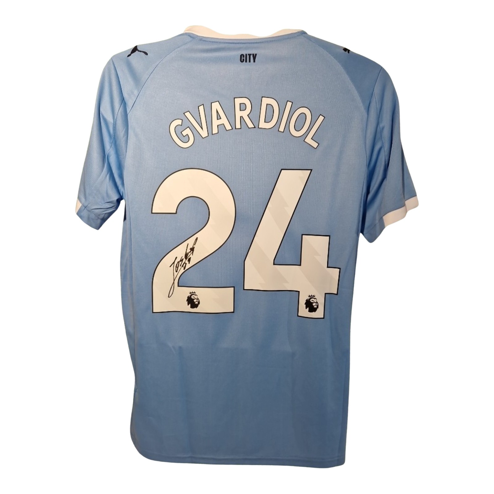 football City様 Josko Gvardiol Signed Manchester City 2025-26 Home Football Shirt