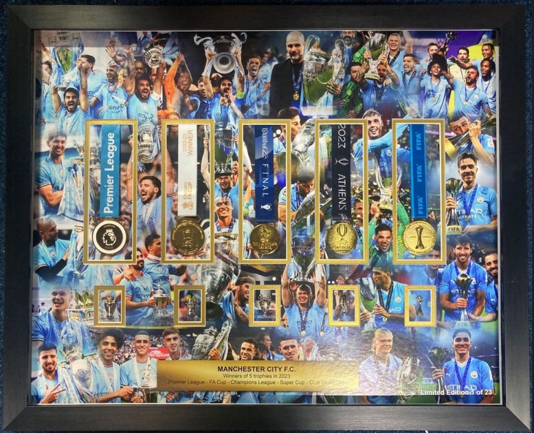 Manchester City 2023 Medal Display - Limited Edition