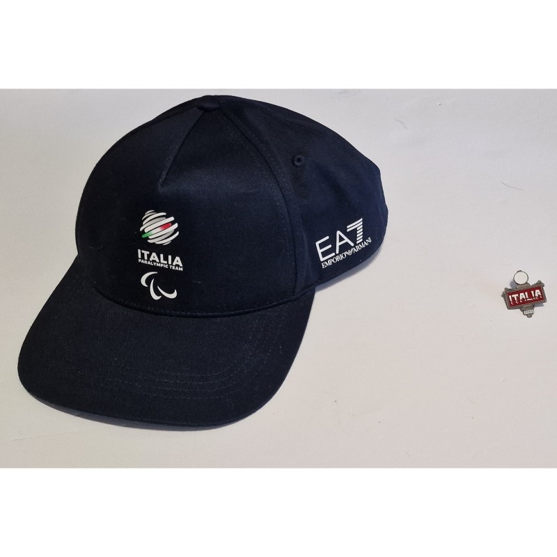 Paris 2024 Olympics - EA7 Italy Cap + NOC Paris Team Italy Pin by by Anna Barbero