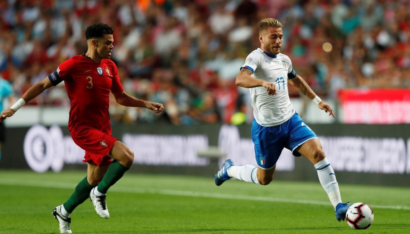 Immobile's Match-Issue / Worn Shirt, Portugal-Italy 2018