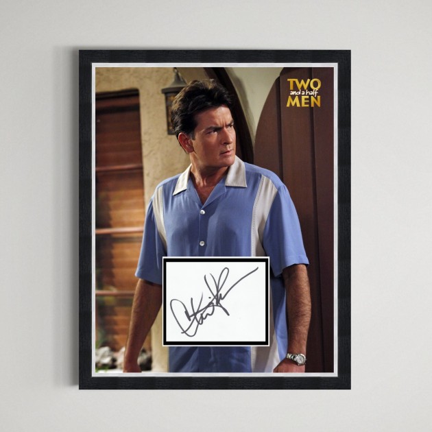 Charlie Sheen Signed Two and a Half Men Display
