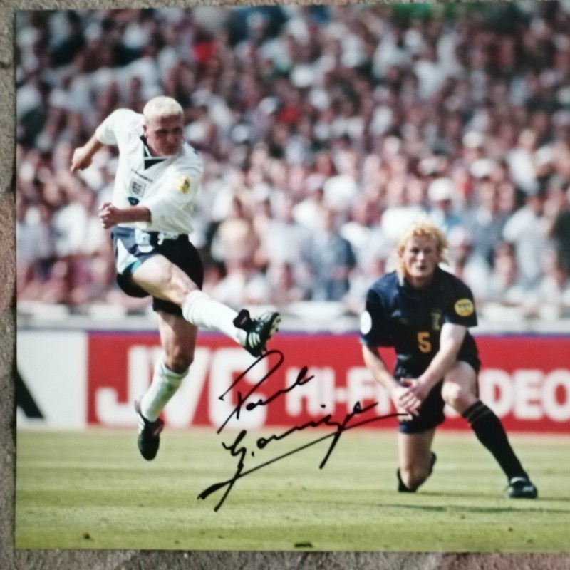 Paul Gascoigne's Signed England Euro 1996 Goal Picture