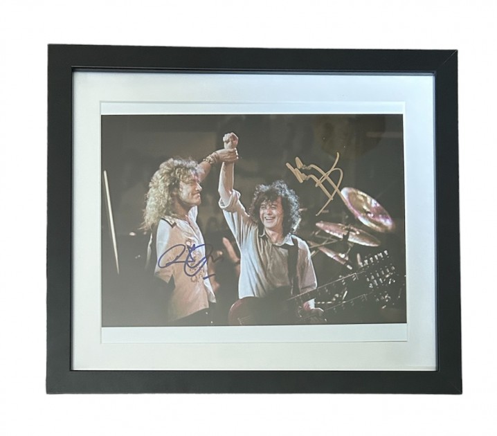 Robert Plant and Jimmy Page of Led Zeppelin Signed and Framed Photograph