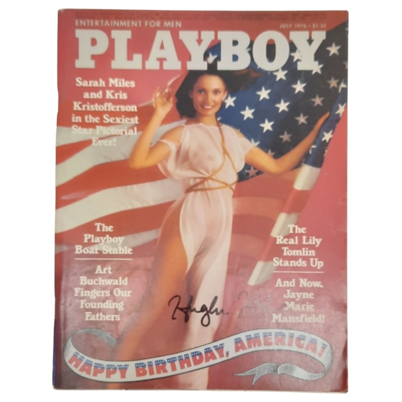 Hugh Hefner Signed July 1976 Playboy Magazine