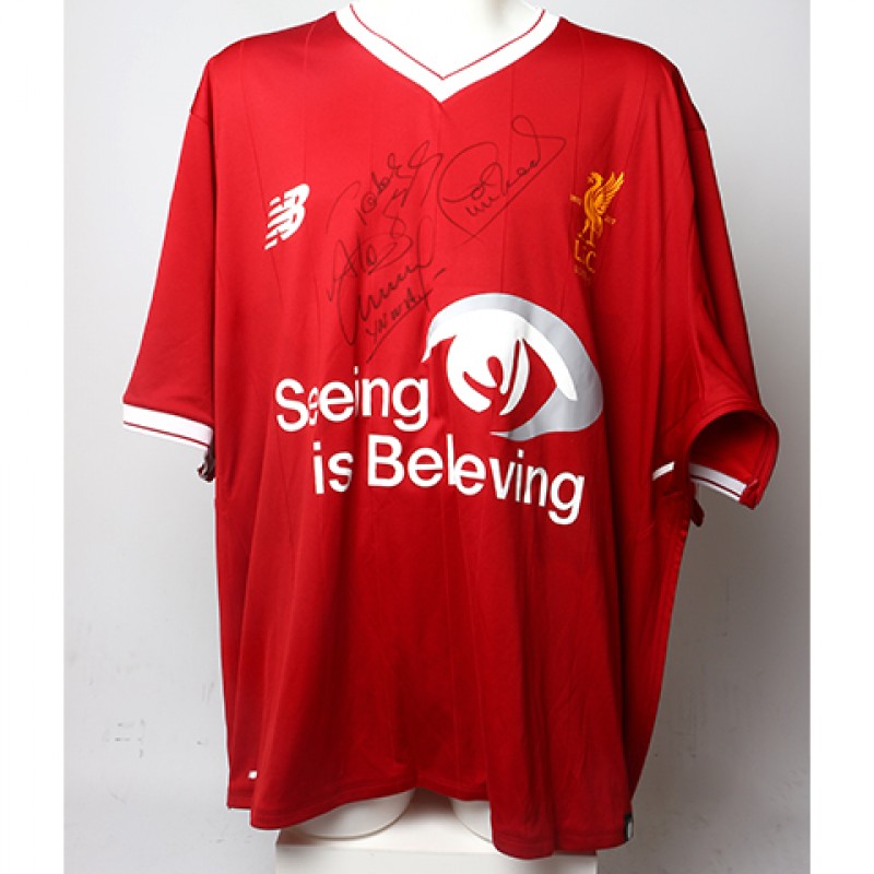 Mighty Red Mascot signed shirt by LFC Legends