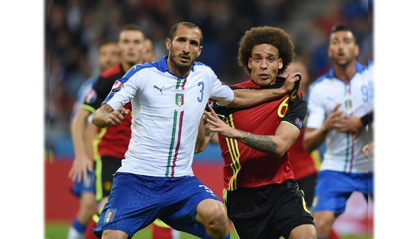 Chiellini's Match Signed Shirt, Belgium-Italy 2016