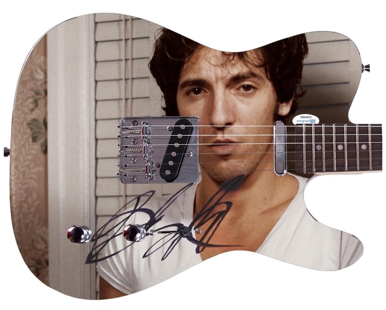 Bruce Springsteen Signed "Darkness On The Edge Of Town" Custom Graphics Guitar 