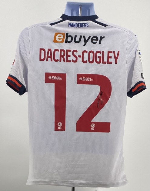 Maglia firmata di Josh Dacres-Cogley del Bolton Wanderers, contro lo Shrewsbury, indossata durante la partita