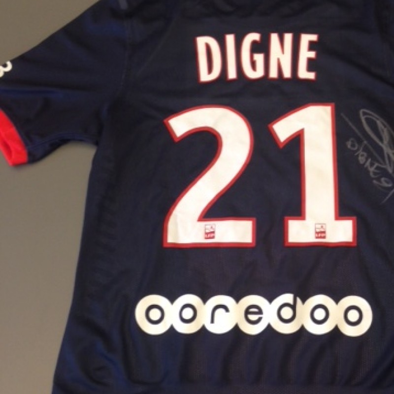 Paris Saint-Germain fanshop shirt, Digne, Ligue 1 2013/2014 - signed