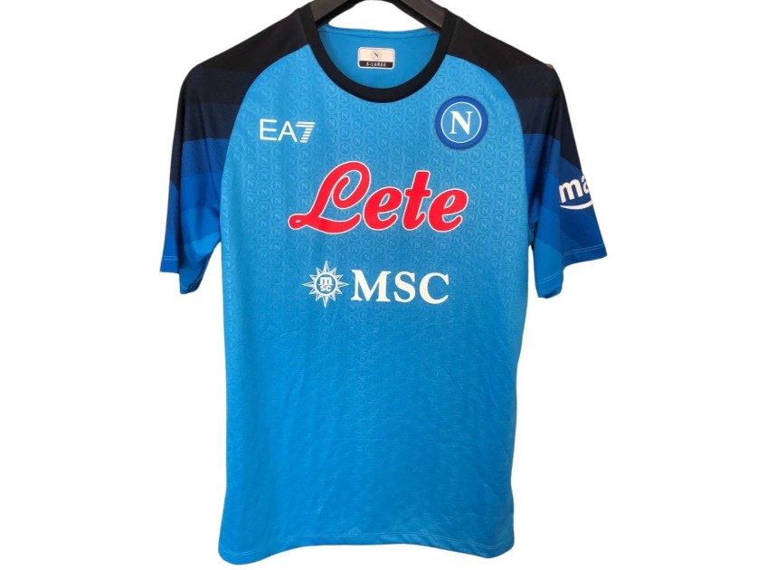 EA7 Napoli DI LORENZO 22 ユニフォーム L Di Lorenzo Official Napoli Shirt, 2022/23 - Signed by the Players
