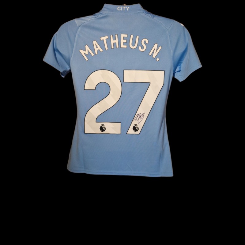 Matheus Nunes Signed Manchester City 2025-26 Home Football Shirt