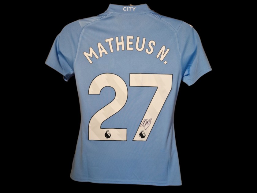 Matheus Nunes Signed Manchester City 2025-26 Home Football Shirt