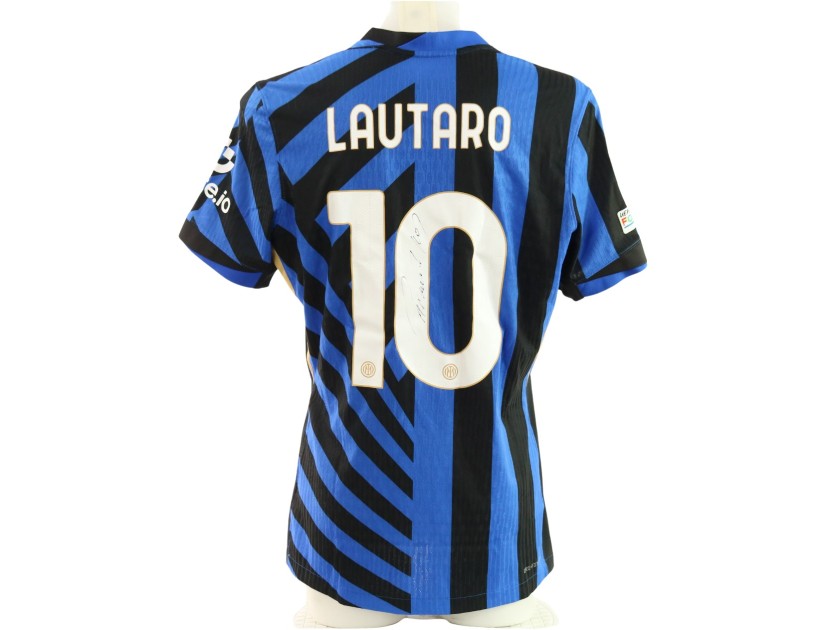 Lautaro's Signed Match-Issued Inter Shirt, UCL 2024/25 