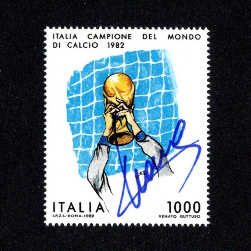 1,000 Lire 1982 Fifa World Cup - Stamp Signed by Daniele Massaro