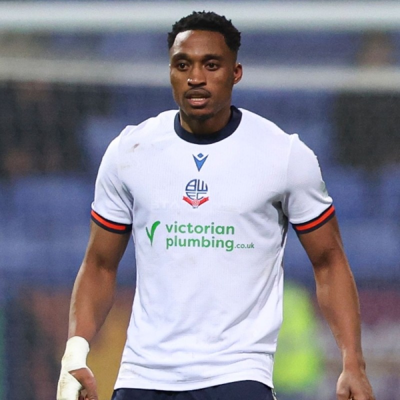 Maglia indossata Victor Adeboyejo Bolton Wanderers, vs Mansfield - Autografata