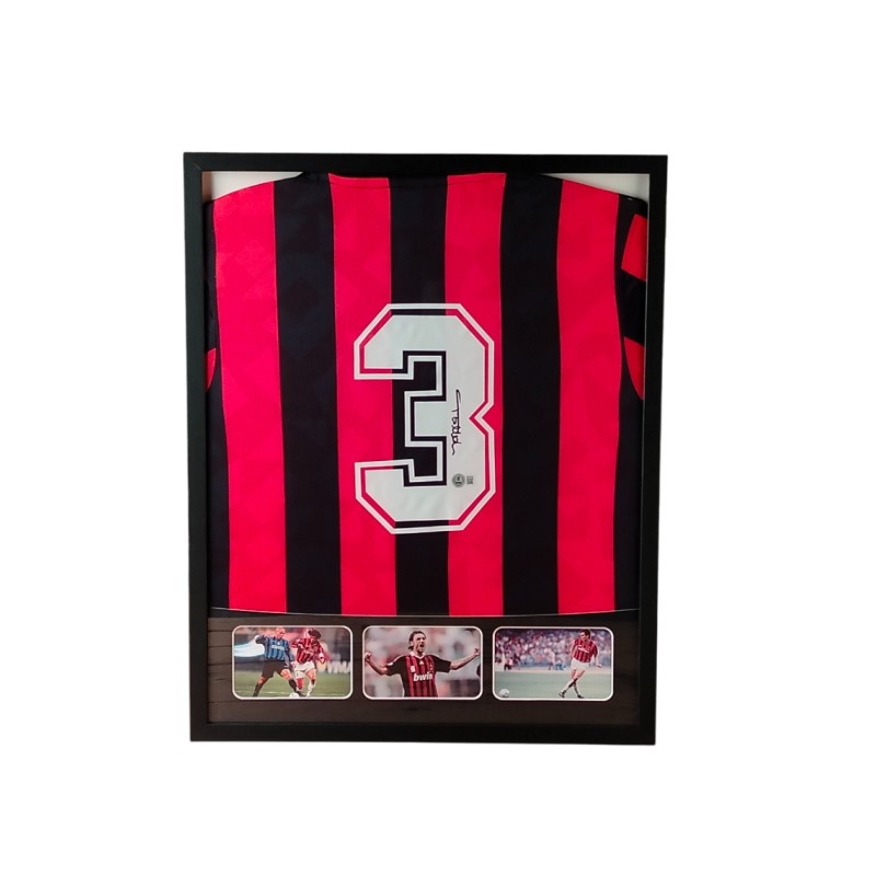 Maldini's AC Milan Signed Shirt in a Deluxe High-Quality Frame