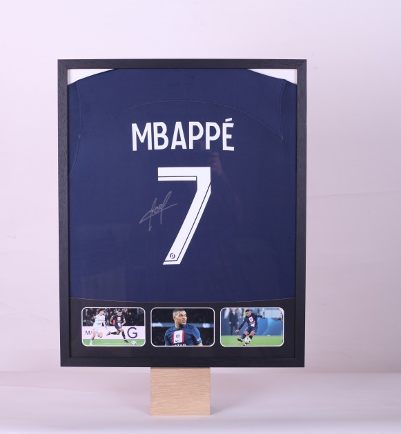 Mbappé PSG Signed and Framed Shirt