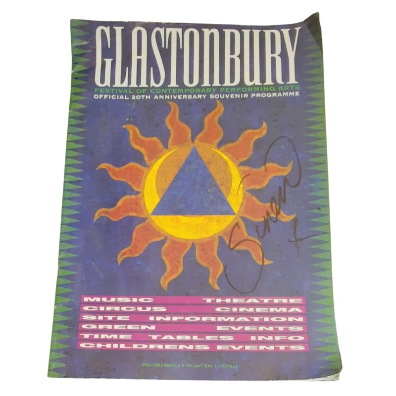 Volantino promozionale di Glastonbury 1990 firmato da Sinead O'Connor