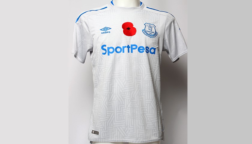 Issued Poppy Away Game Shirt Signed by Everton FC's Davy Klaassen