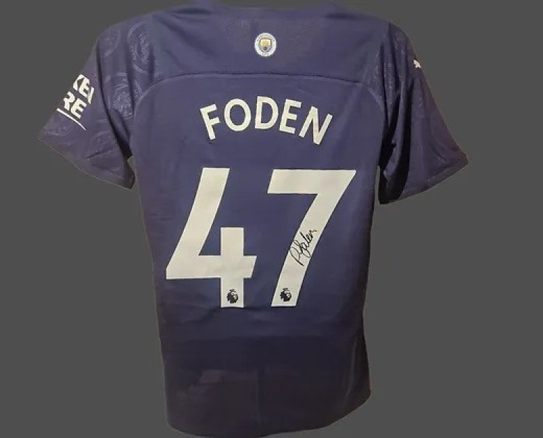 Phil Foden's Manchester City 2021/22 Signed Official Third Shirt 