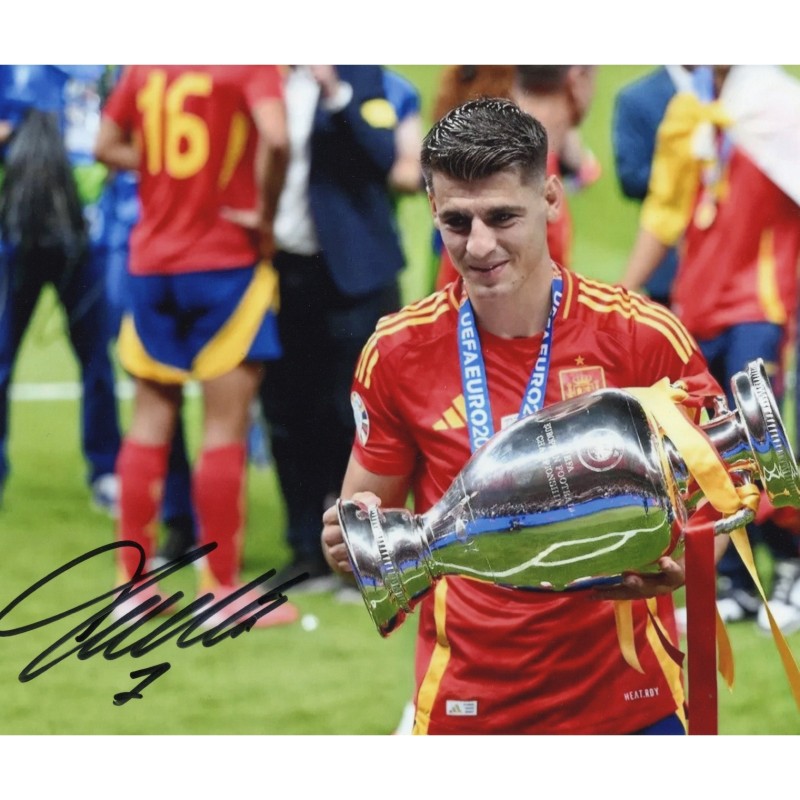 Fotografia Autografata da Alvaro Morata