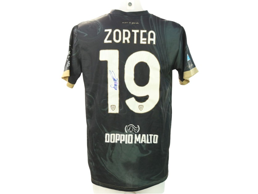 Maglia Zortea Unwashed, Lazio vs Cagliari 2024 - Autografata