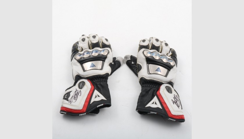 Motorcycle Gloves Worn by Italian Rider Marco Bezzecchi - Signed