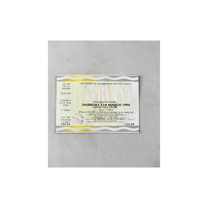 Nirvana Full Ticket Birmingham Aston Villa 1994