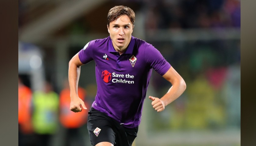 Chiesa's Fiorentina Signed Match Shirt, 2018/19 