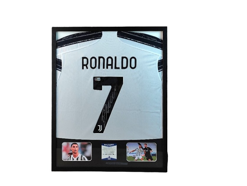 Maglia Juventus Cristiano Ronaldo in cornice deluxe di alta qualità - Autografata