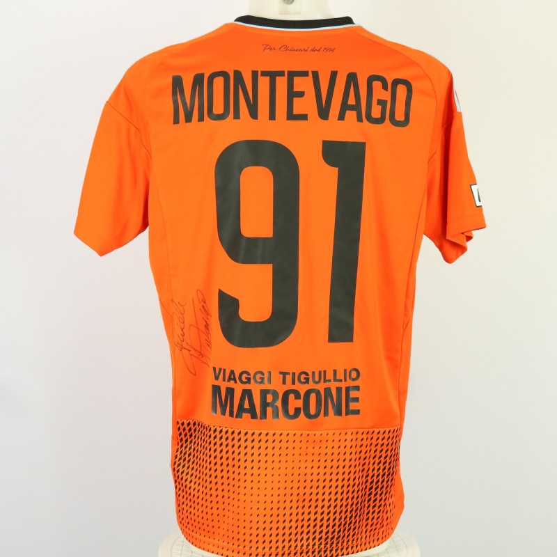 Montevago's Unwashed Signed Shirt, Cesena vs Virtus Entella 2024 