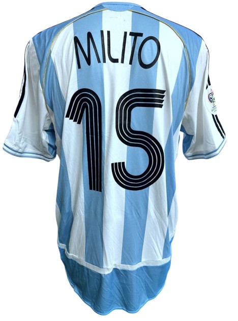 Maglia Indossata Gabriel Milito Argentina, FIFA World Cup 2006